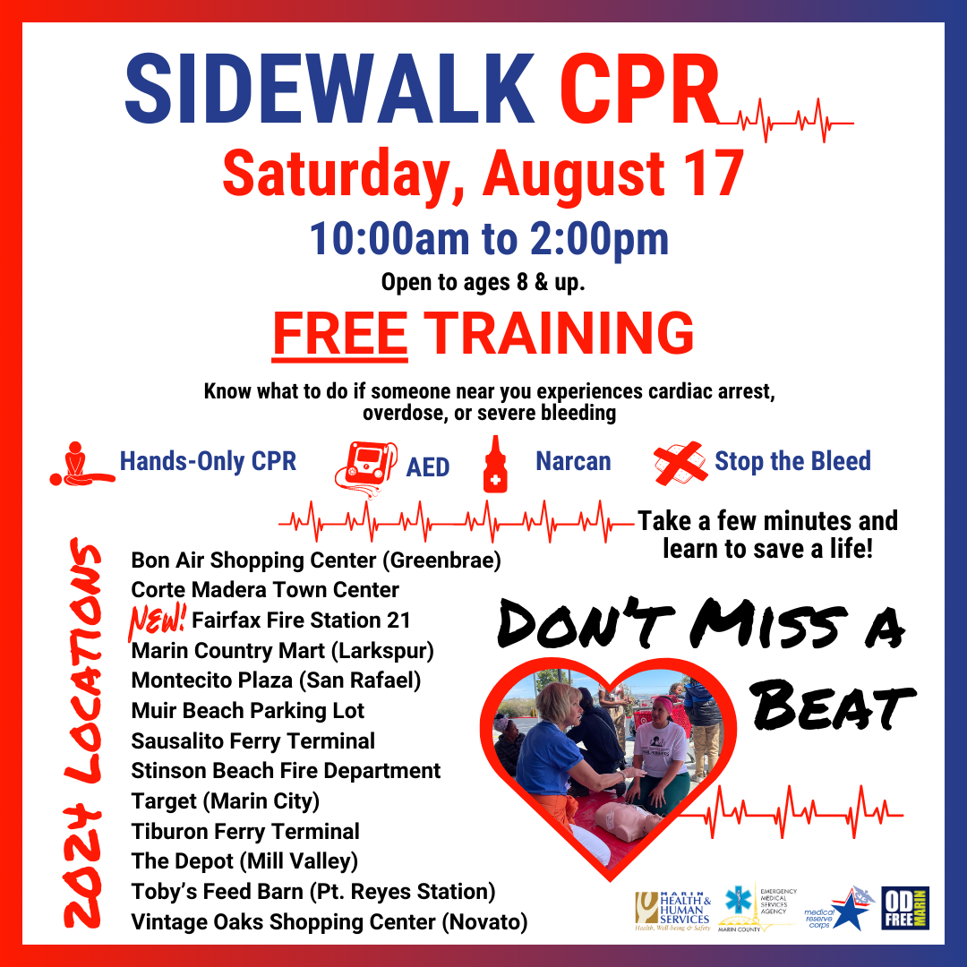 Fairfax: Sidewalk CPR - Saturday, August 17 10am to 2pm