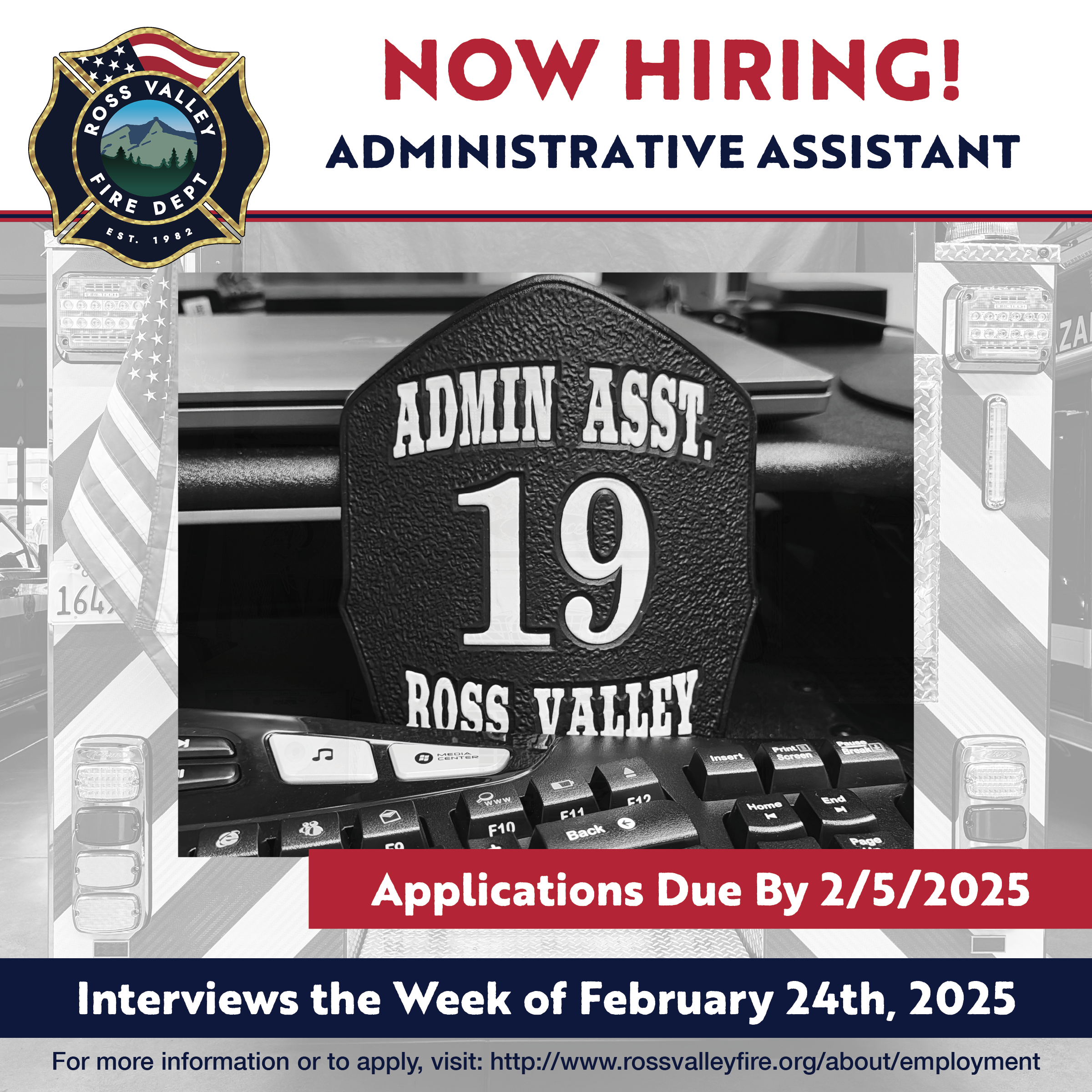 RVFD Admin Asst Postcard 01.2025